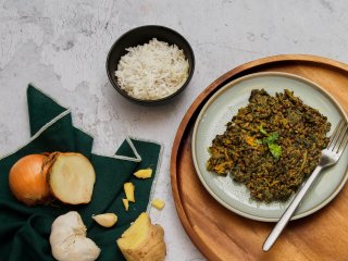 Fondue de lentilles épinards garam masala