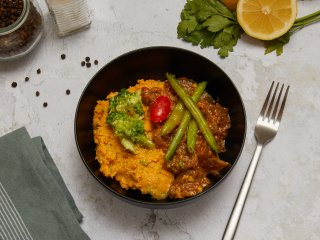 Dahl corail aux aubergines