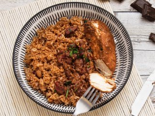 Poulet sauté au cacao