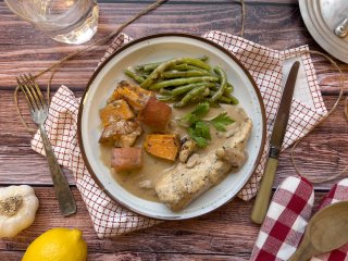 Poulet maître d'hôtel aux champignons