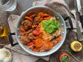 Sauté d'agneau et gratin de chou-fleur