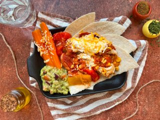 Fajitas poulet guacamole