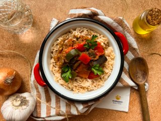 Ratatouille au citron confit et riz basmati