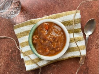 Compote de poires vanillées aux fruits secs