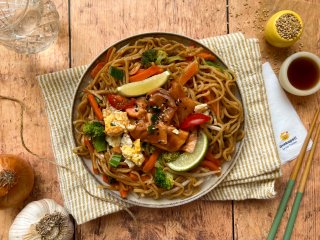 Pad thaï au saumon