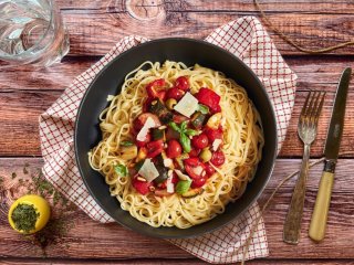 Tagliatelle à la ratatouille et citron confit