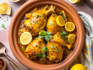 Tajine au poulet et au citron confit