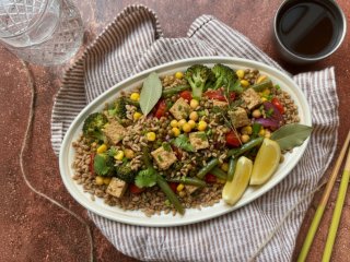 Verdures protéinées au blé et au tofu