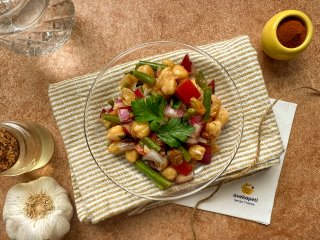 Salade de pois chiches au gingembre