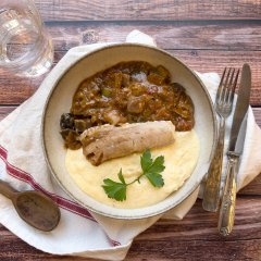 Saumon à la sicilienne et polenta moelleuse