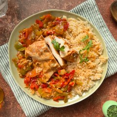 Poulet et poivrons confits aux épices tandoori