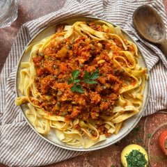 Bolognaise végé aux tagliatelles
