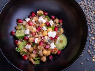 Salade de lentilles et pois chiches à la féta