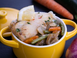 Wok au poisson blanc et légumes verts