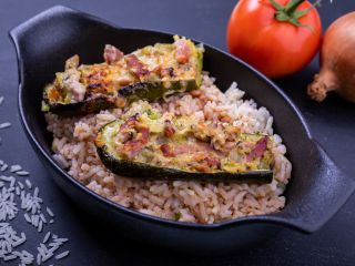 Courgette farcie à la basquaise