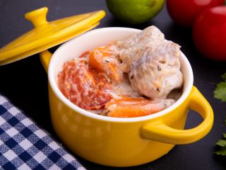 Fricassée de poisson blanc et tagliatelles au gingembre