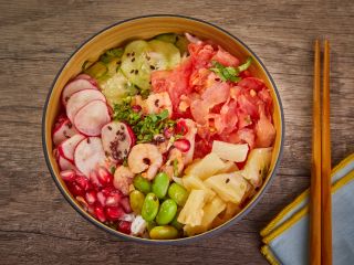 Poke bowl crevettes ananas