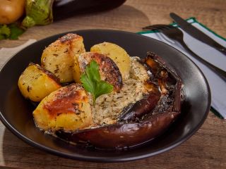 Aubergines grillées pommes de terre au thym