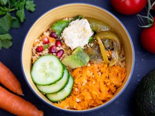 Buddha bowl chèvre quinoa