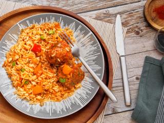 Manchurian de légumes et riz sauté à l'ail