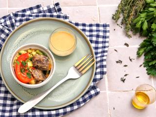 Salade de gésiers et pommes de terre aux noix