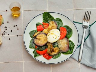 Légumes grillés à l'oeuf poché