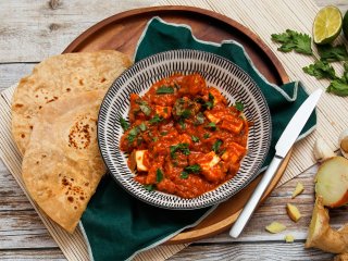 Kadai paneer masala et pain chapati