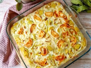 Gratin de poireaux au chèvre frais