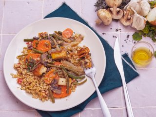 Poêlée de haricots verts aux champignons