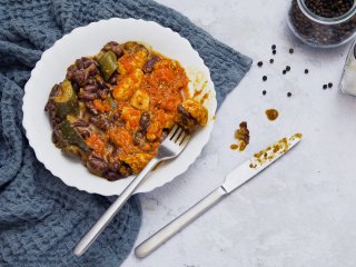 Rougail de poulet aux haricots rouges