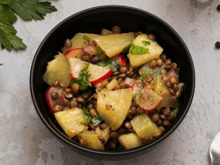 Salade de lentilles vertes aux christophines