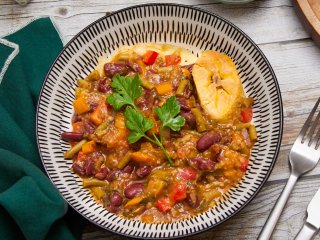 Fondue de haricots rouges plantain