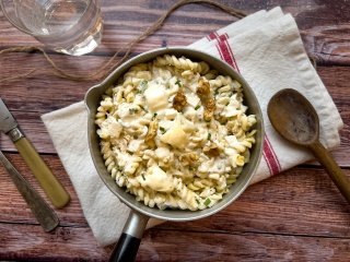 Fusillis crémeuses et gorgonzola aux noix