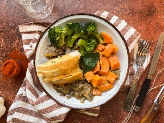 Poulet aux champignons et aux épices tandoori