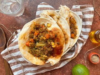 Tacos aux légumes sauce guacamole