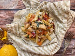 Pesto de poulet et pennes balsamique