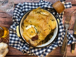 Lasagnes gratinées chèvre épinards