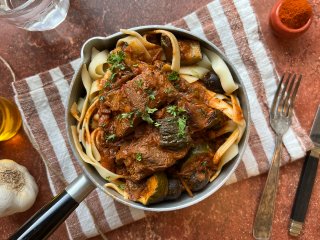 Mijotée de bœuf et tagliatelles à la provençale