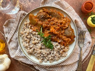 Navarin d'agneau patate douce et petits pois