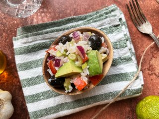 Salade de riz à l'avocat