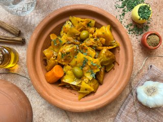 Tajine aux légumes et au citron confit