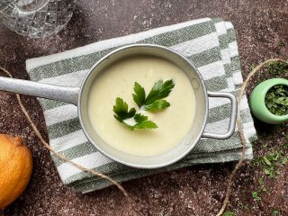 Velouté de courgette thym féta