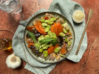 Aubergines grillées avocat quinoa