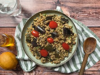 Pesto végan courgettes quinoa