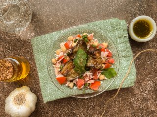 Salade d'aubergine au zaatar