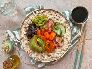 Bowl végan avocat papaye