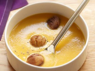 Velouté de potimarron aux châtaignes