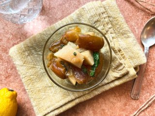 Salade de poires dattes et cannelle