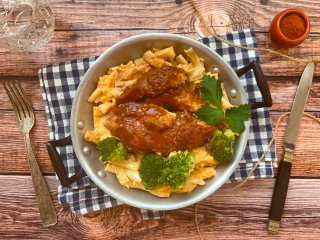 Poulet mac and cheese BBQ