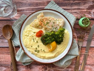 Filet de lieu vapeur et purée d'artichaut
